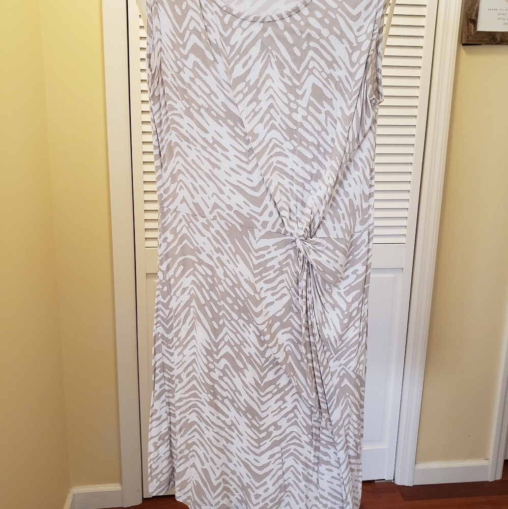 Loft White and Tan dress